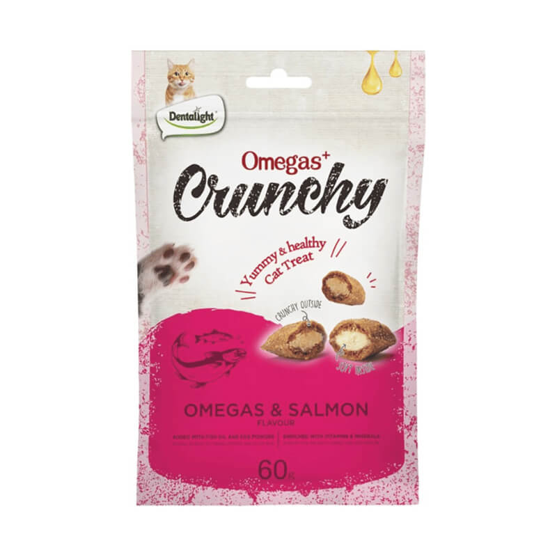 Galleta Crunchy Rellena Omega y Salmón – Snack Dentalight para Gatos