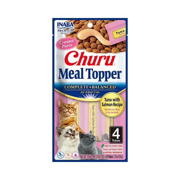 Churu Cat Meal Topper Tuna & Salmon (USA904) – Sabor irresistible para gatos exigentes