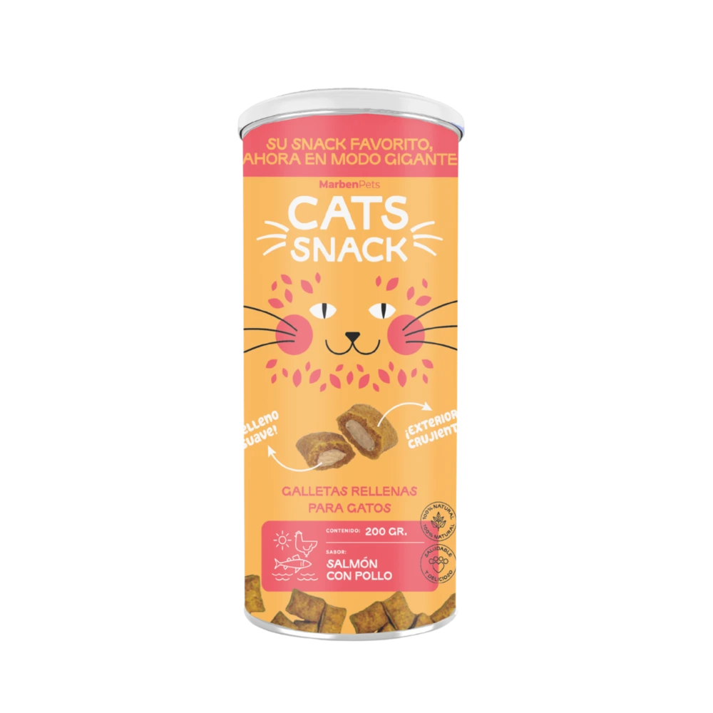 Cats Snack Maxi Galletas Rellenas Con Salmon Y Pollo (CK2001)