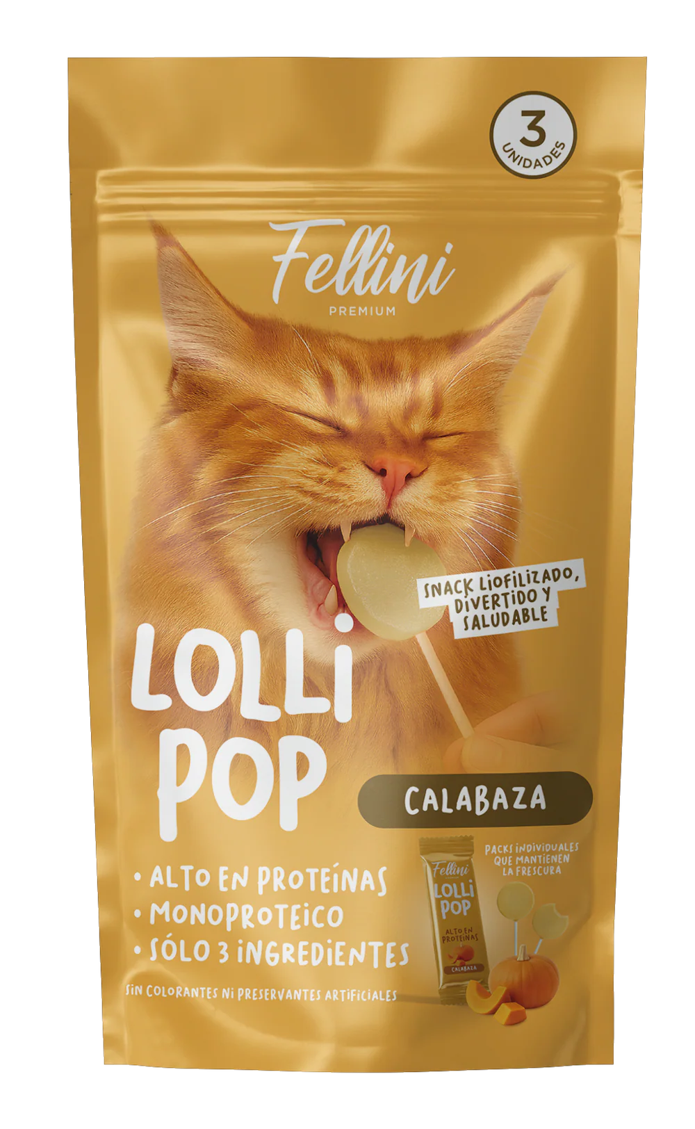 Snack Fellini Lollipop Calabaza 3 Uni