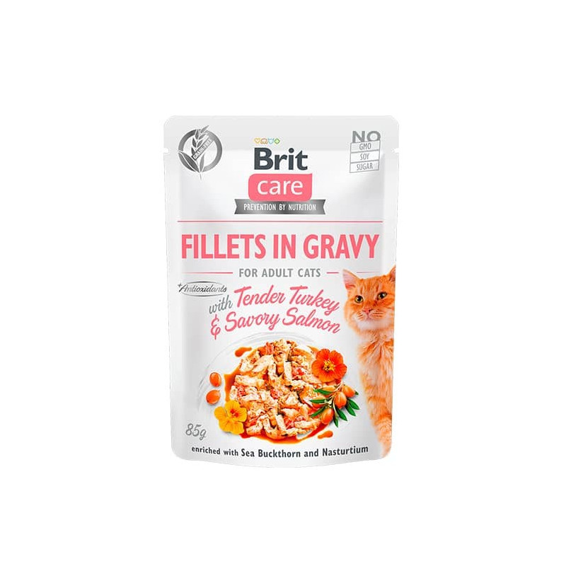 Sachet Gato Brit Gravy Turkey & Salmón