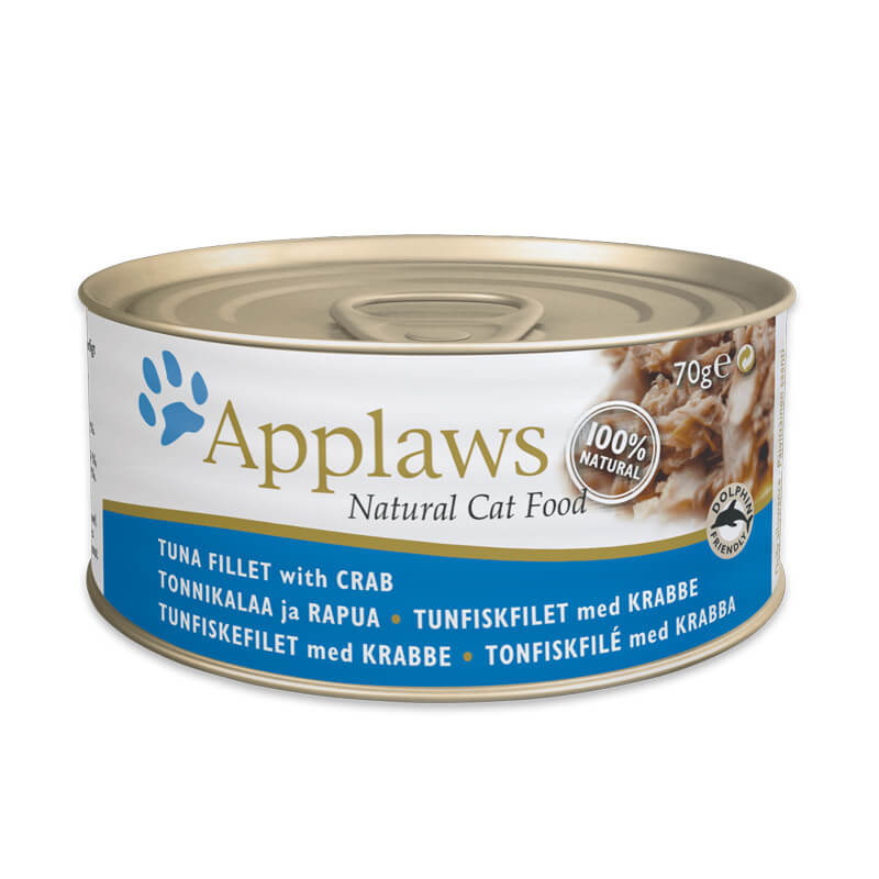 Lata Applaws Gato Filete Atun Cangrejo