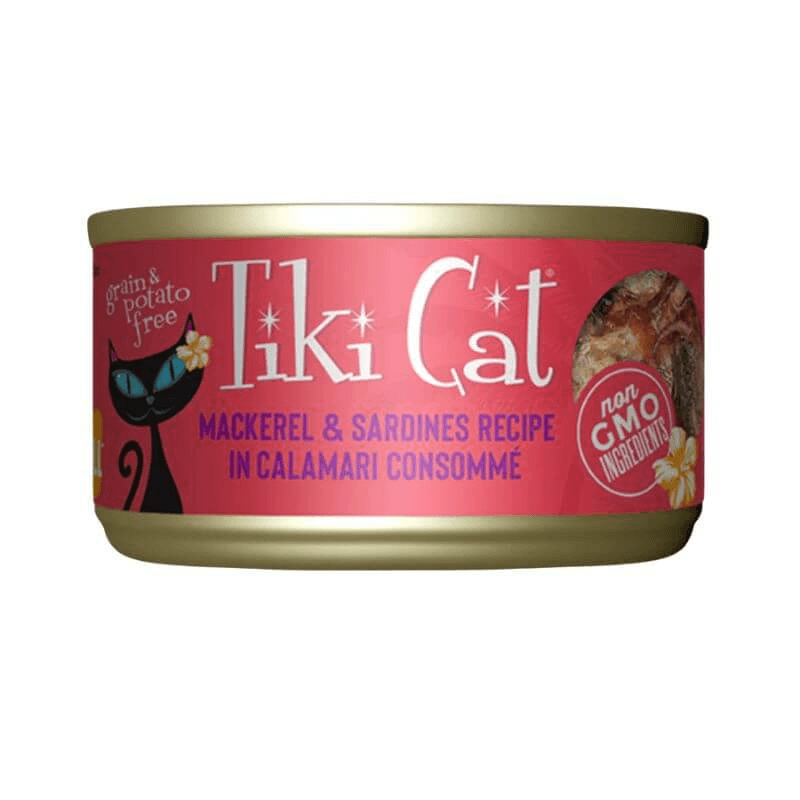 Lata Tiki Cat Mackerel & Sardina In Calamar Consome
