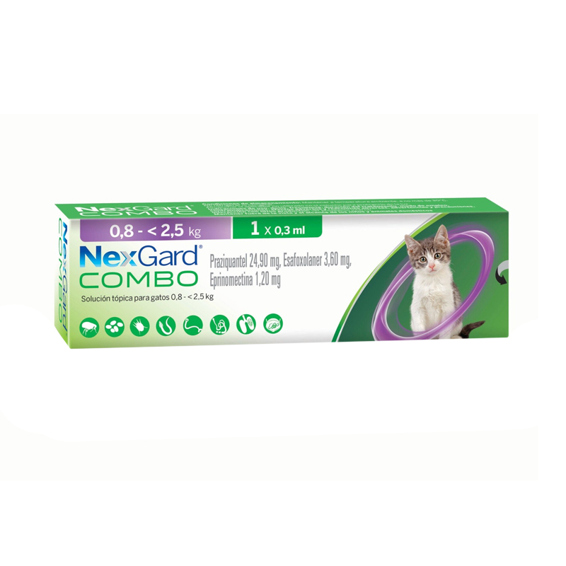 NexGard Gato Combo 0.8 a Solución Tópica Amplio Espectro
