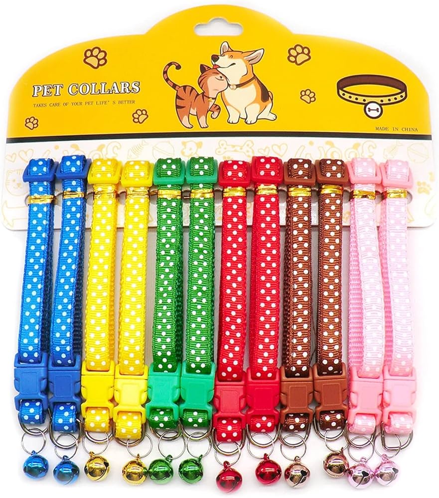 Collar Gato con Cascabel Colores Surtidos 1.0 CM