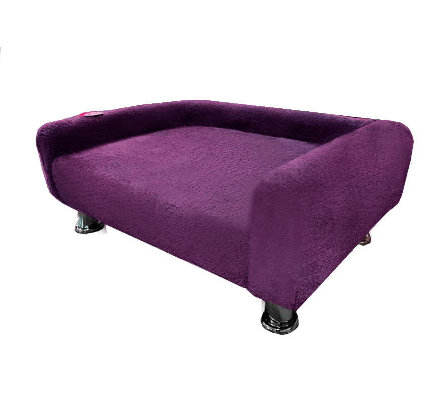 Cama Sofá Felpa de Lujo Para Mascotas Morada 75×50 cm