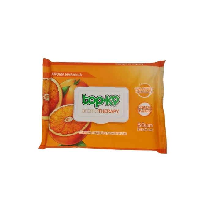 Toallitas Húmedas Therapy Naranja Top K9 30 unidades