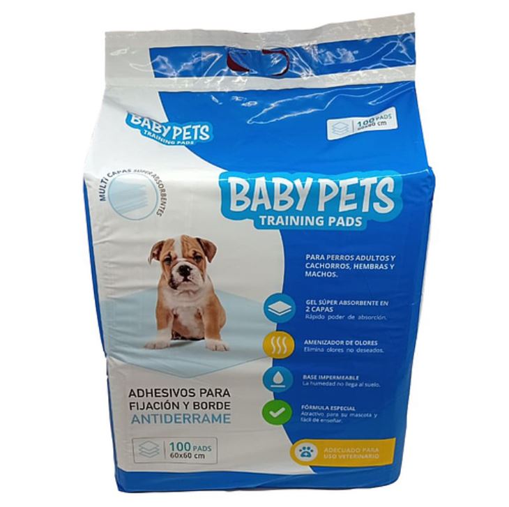 Sabanillas de Entrenamiento Baby Pets Training Pads 100 Unidades cm
