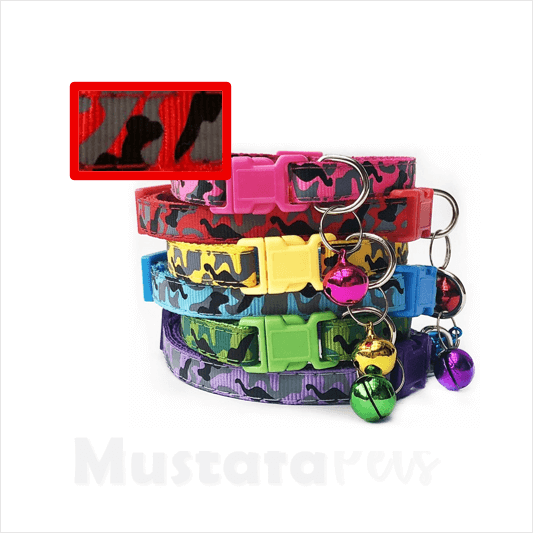 Collar para Gatos Camuflaje Colores Surtidos con Cascabel Unidad