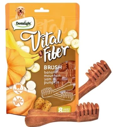 Snack dental para Perro Vital Fiber Brush Banana 8 Unidades