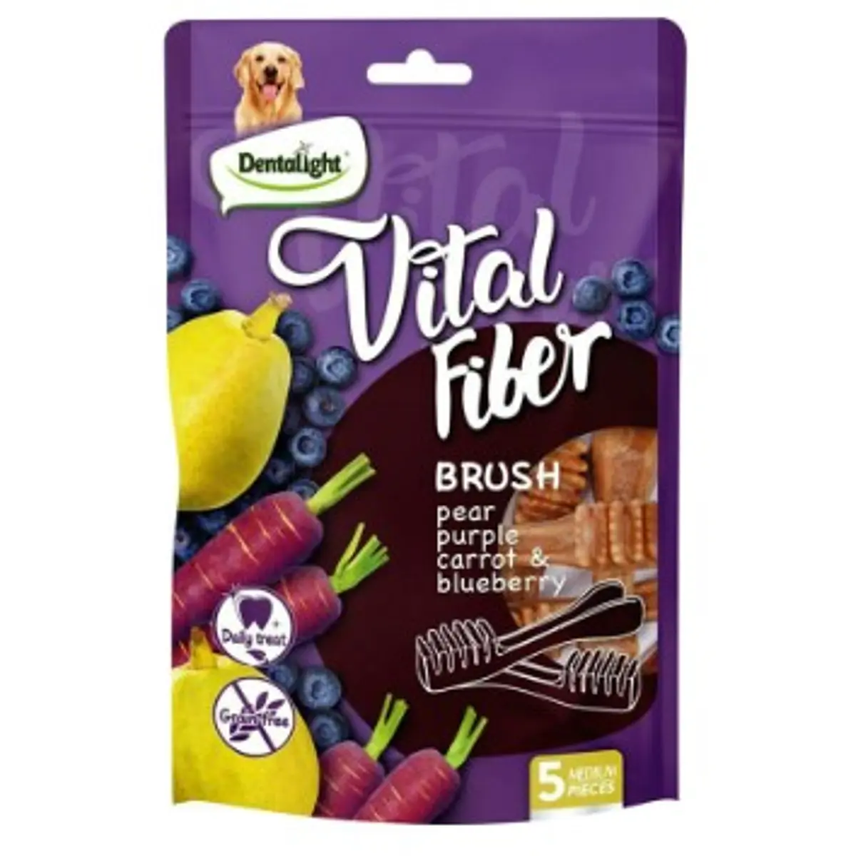 Snack dental para Perro Vital FIber Brush Pera 5 Unidades