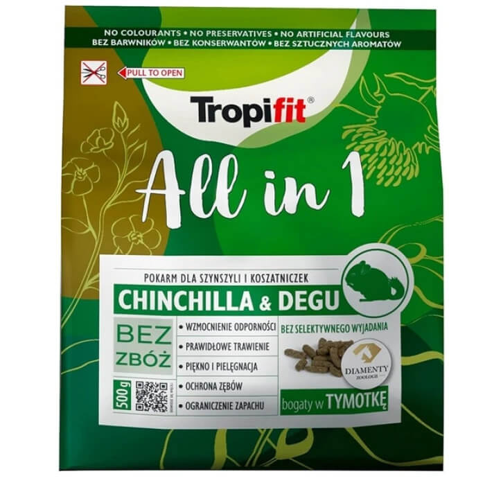Tropifit All in 1 – Alimento Completo para Chinchillas y Degus