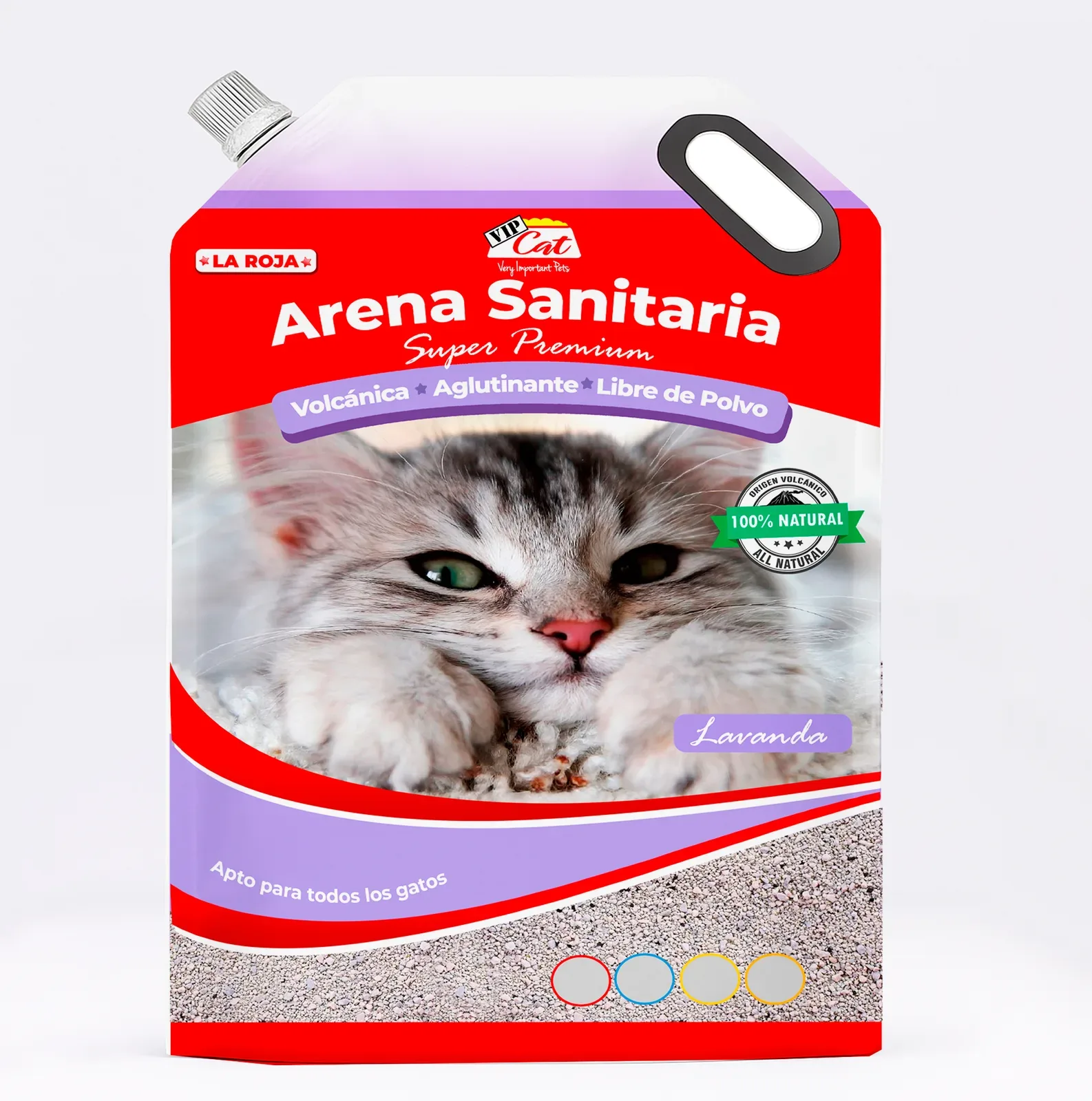 Arena Sanitaria VIP Cat Volcánica Aglutinante Lavanda