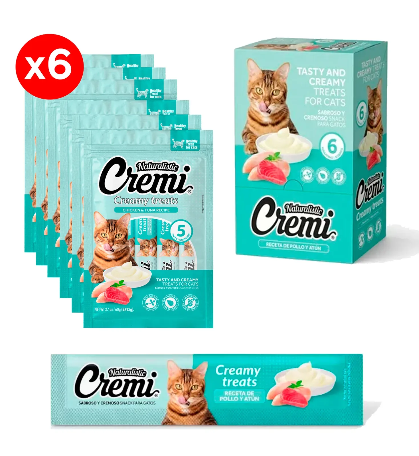Caja Cremi Chicken & Tuna 6 Sachets 5x12GR (C2548)