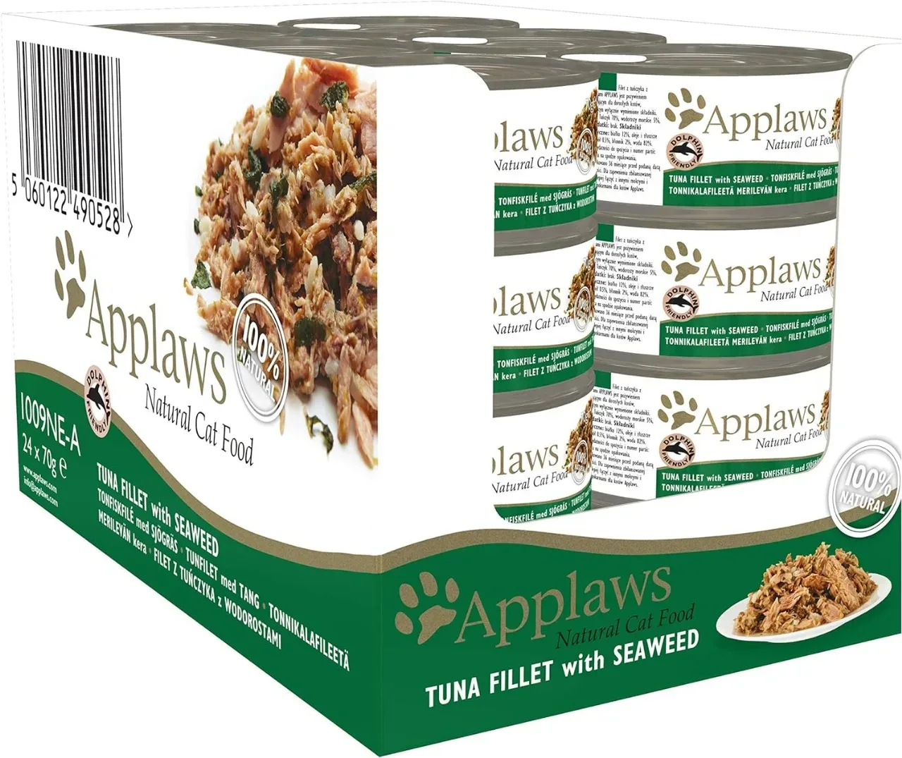 Display Lata Applaws Gato Filete Atun y Algas Marinas 24 Unidades