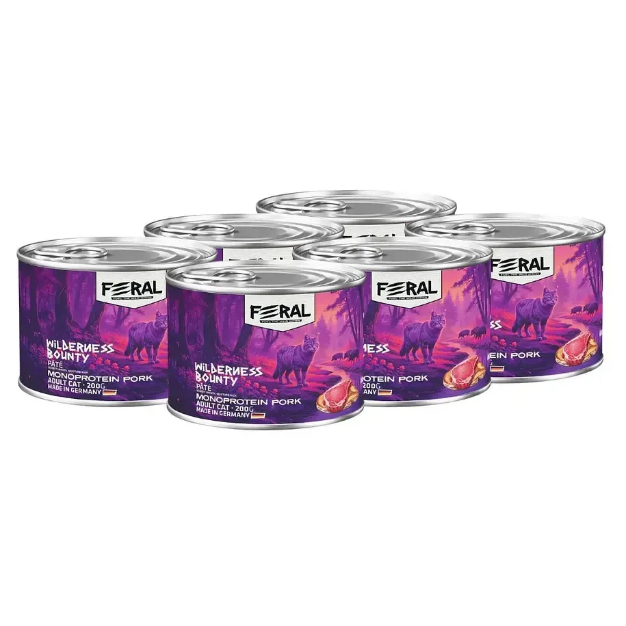 Lata Feral Gato Adulto Mono Protein Pork X6