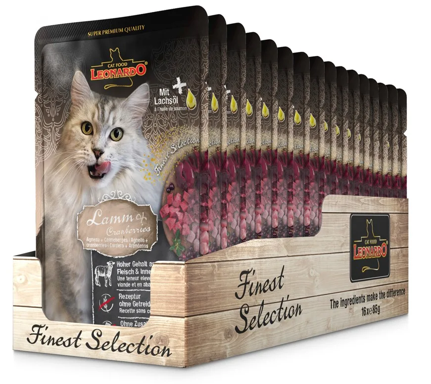 Sachet Leonardo Gato Cordero y Arándano 16 Unidades