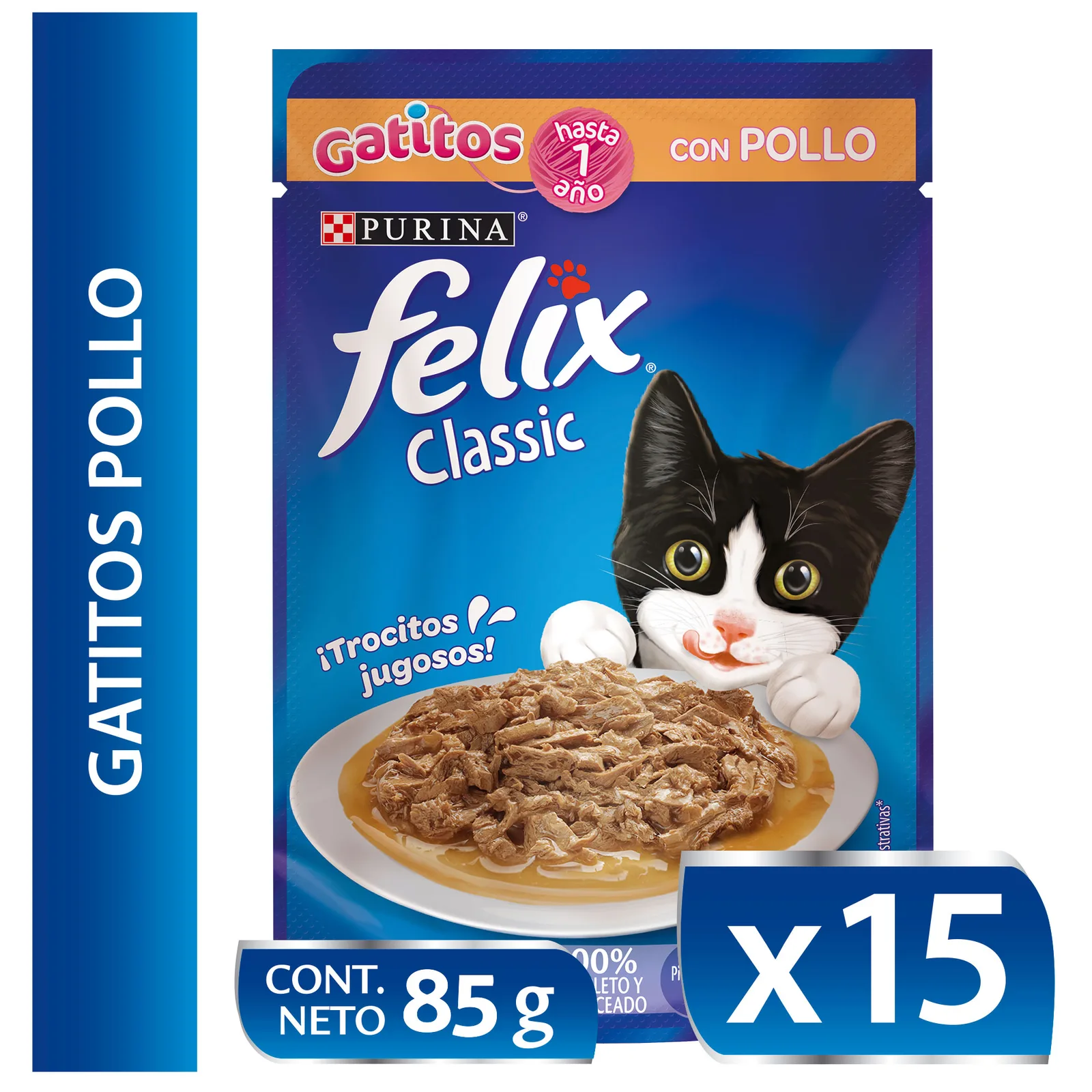 Sachet Felix Gatito Pollo Salsa x15 Unidades