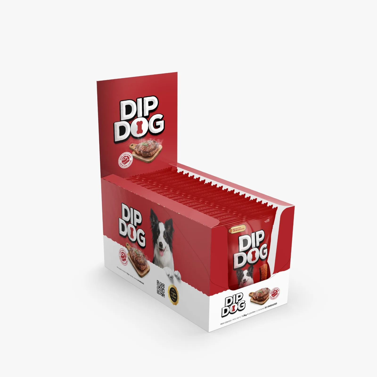 Caja Snack Dip Dog Carne 20x