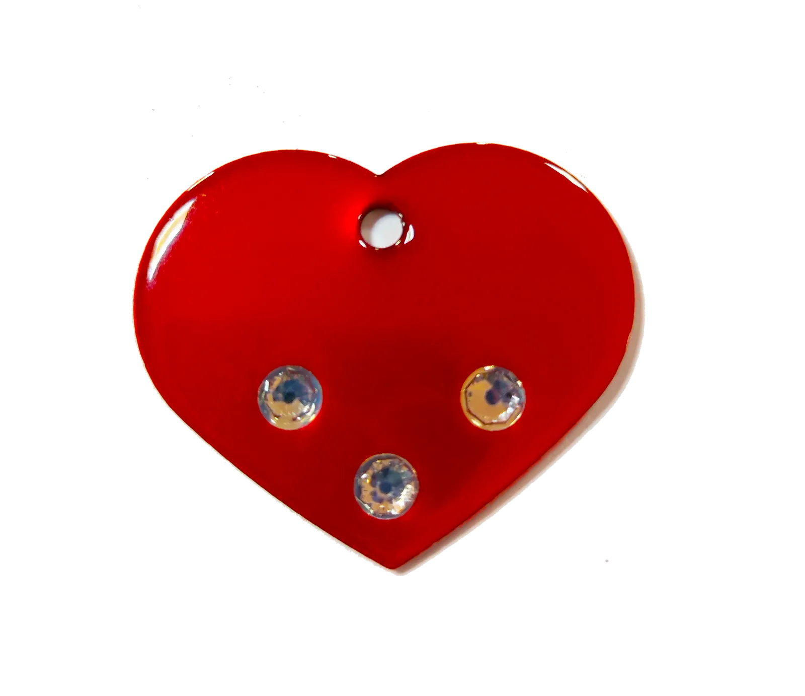 Plaquita / Placa Corazón Rojo Grande con Brillo