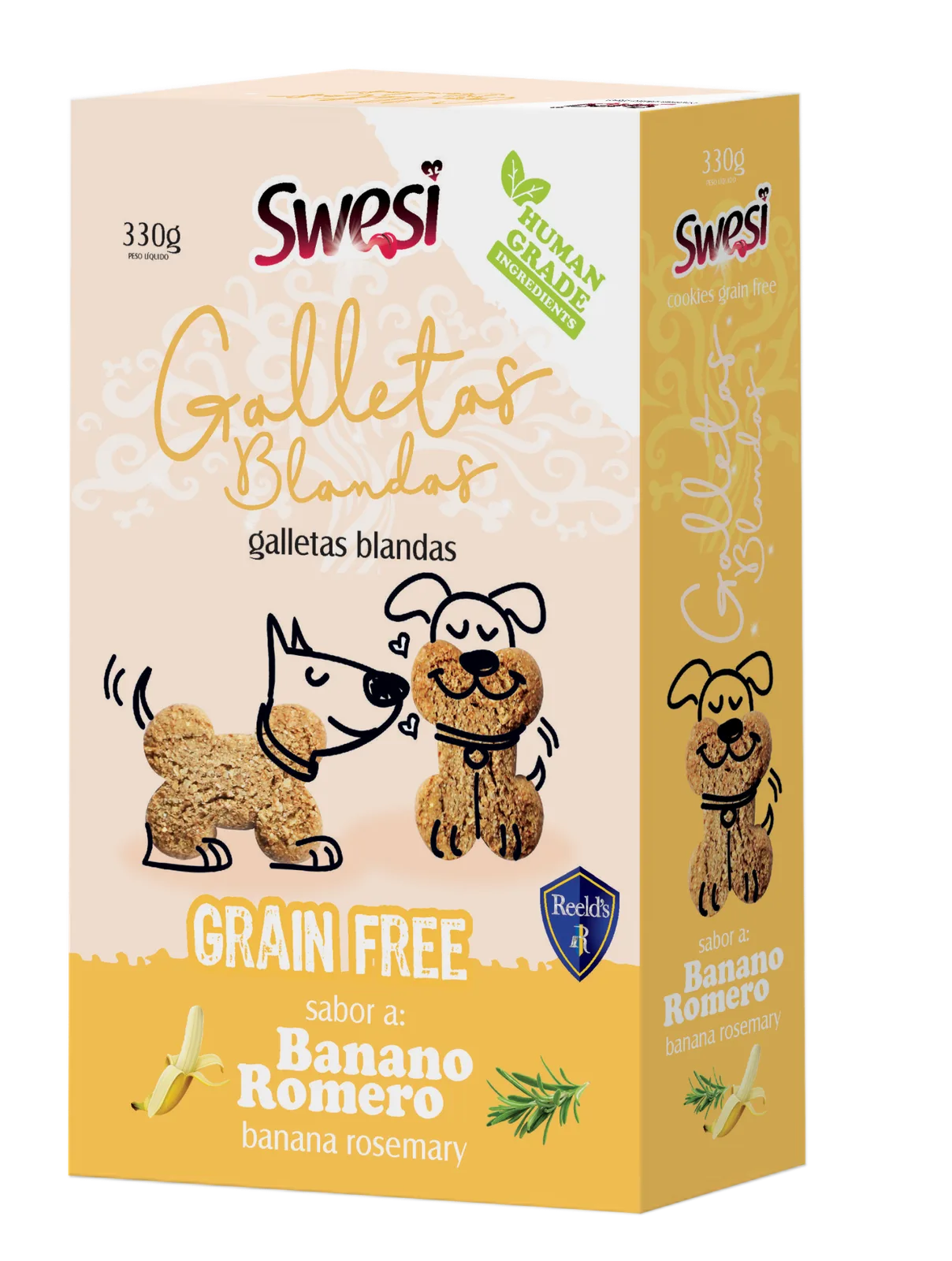 Snack Galleta Swesi Grain Free Banano Romero Human Grade - Grado Humano