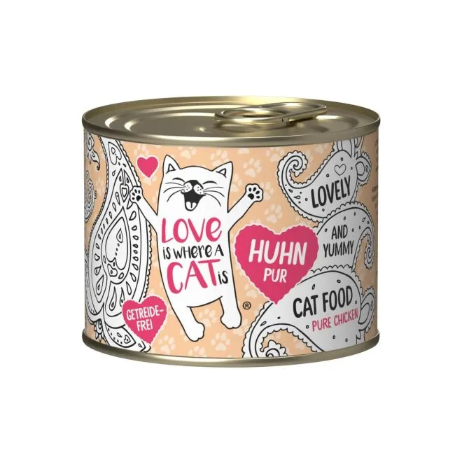 Lata Gato Love Is Where Cat Chicken Pure