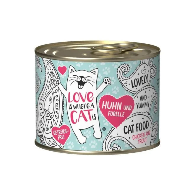 Lata Gato Love Is Where Cat Chicken Trout