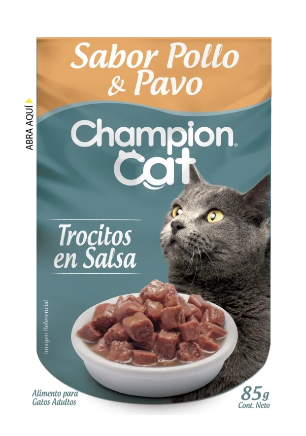 Caja Sachet Champion Cat Pollo & Pavo 12x
