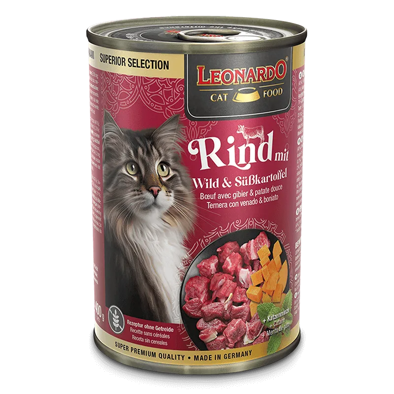 Lata Leonardo Gato Superior Selection Ternera Venado y Camote