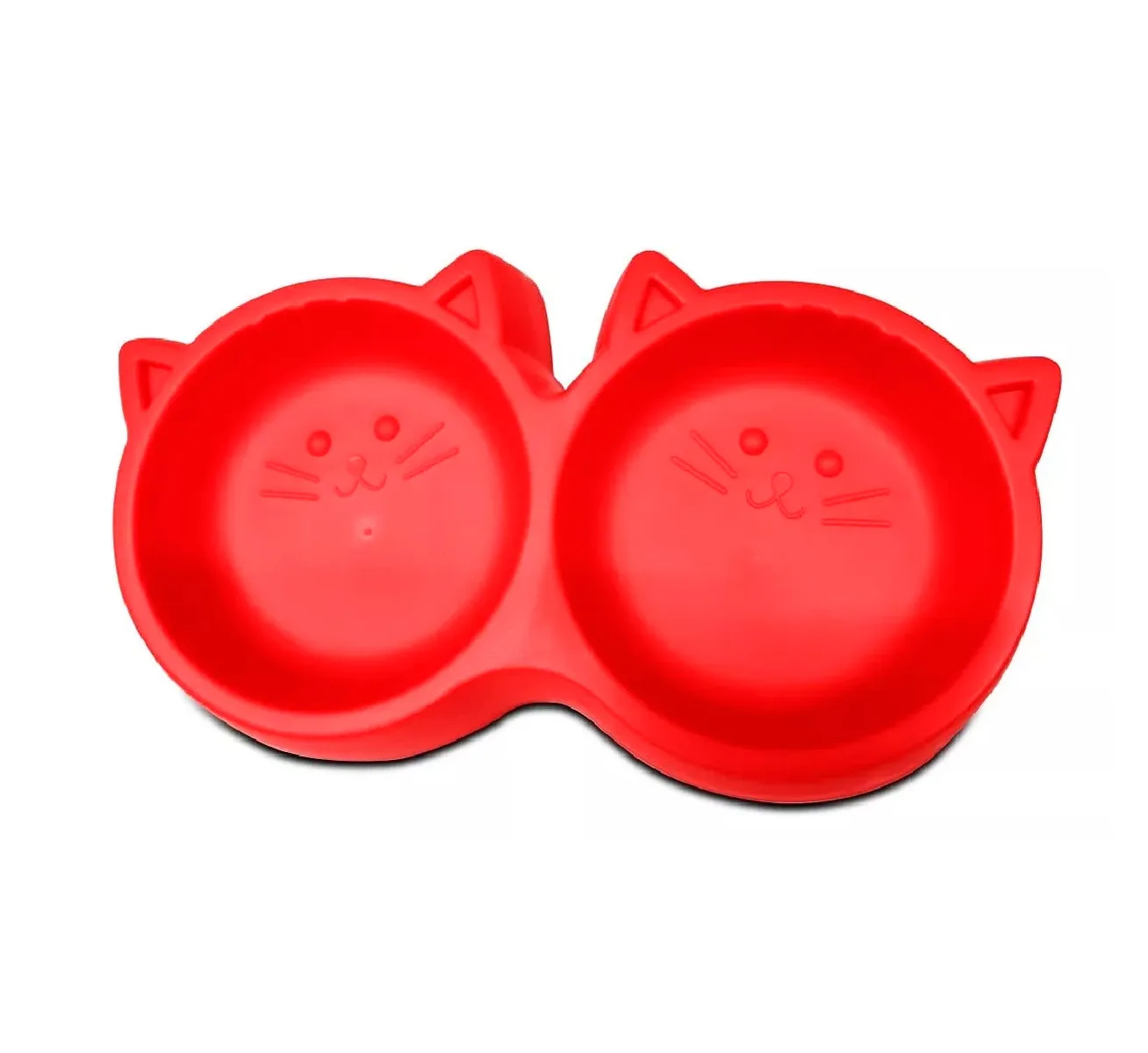Plato Doble Diseño Gato Rojo Unidad